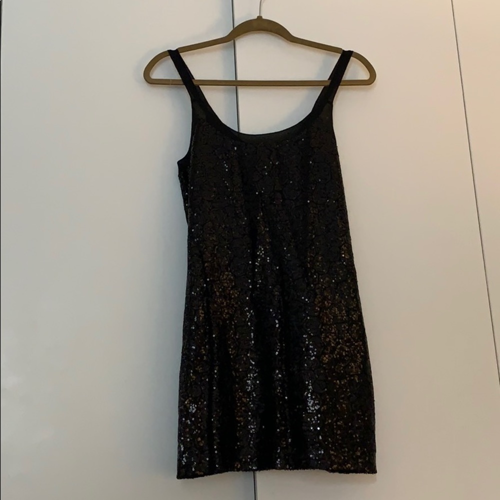 Armani Exchange Black Sequins Mini Dress